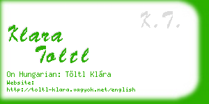 klara toltl business card